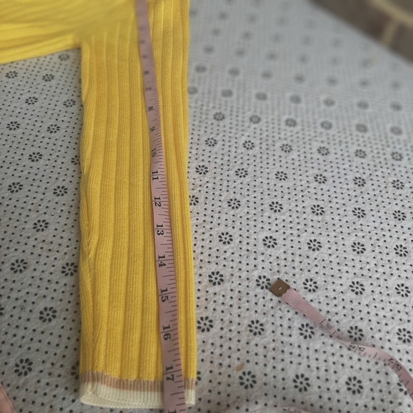 Ann Taylor Tipped Ribbed Sweater Yellow Multi S NWOT - Picture 7 of 8